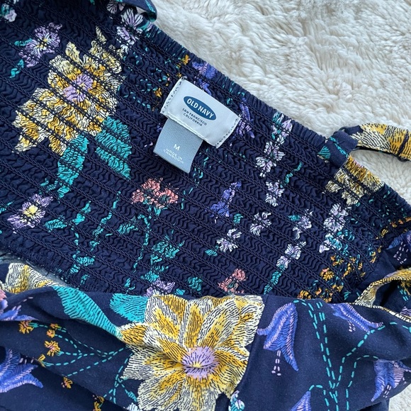 Old Navy - Dark Navy Floral Sun Dress - M - Picture 4 of 5
